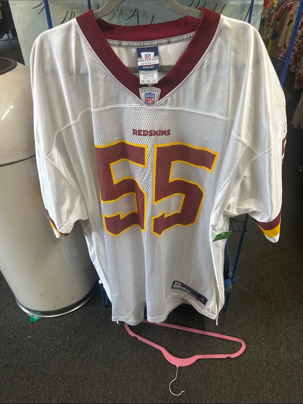 NFL White Jersey with Burgundy and Gold #55